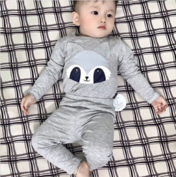 Bộ sơ sinh dài tay in hình thú xuất Hàn (1-4T)